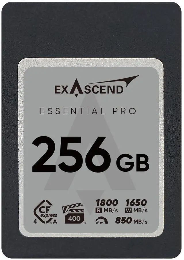 Main image of Exascend Essential Pro CFexpress 4.0 Type A Card 256 GB, Rated VPG400, Sustained Read 1650 MB/s (512, GB), EXPC4EA001TB