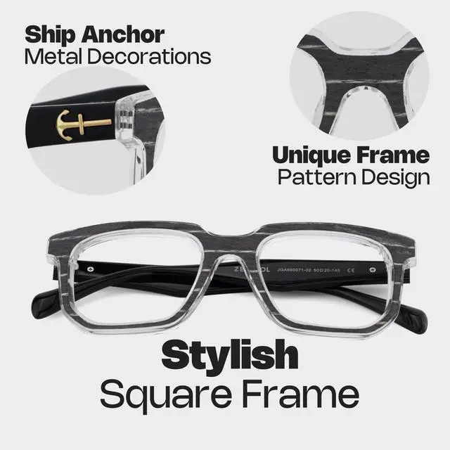 Alt view image 5 of 5 - Zeelool Stylish Square Blue Light Blocking Glasses for Men TV Phone Computer Gaming Glasses Keylin ZJGA690071-02 Black