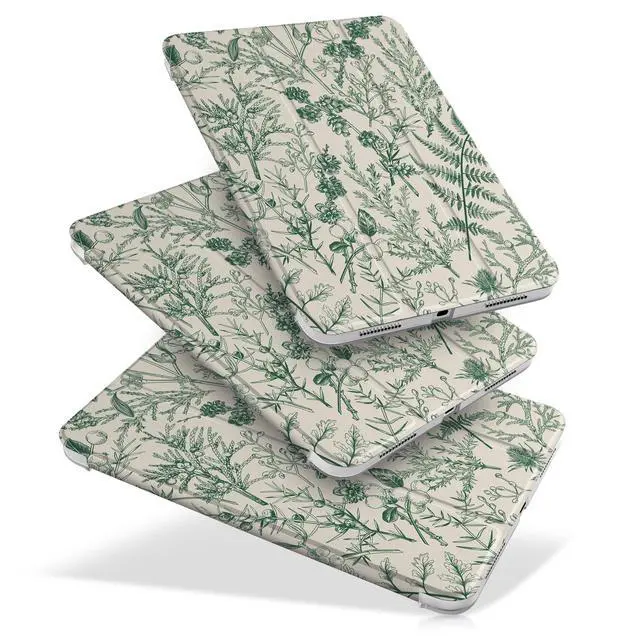 Alt view image 3 of 5 - DONGKE for iPad 11th Generation Case 11 Inch 2025 (A16 Chip) & iPad 10th Generation 10.9 Inch 2022, Slim Foldable Stand Hard PC Translucent Back Shell Smart Cover - [Auto Wake/Sleep] - Plant & Berry