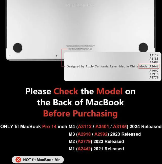 Alt view image 2 of 5 - MEEgoodo Case for MacBook Pro 14 inch (M5/M4/M3/M2/M1) 2025 2024 2023 2021, Laptop Hard Shell Case Fit Model A3434/A3112/A3401/A3185/A2918/A2992/A2779/A2442 Pro/Max, Beige Brown & Cherry