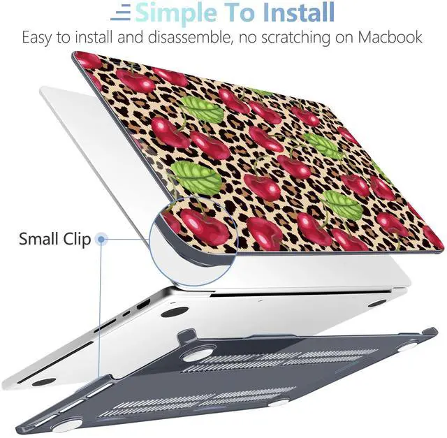 Alt view image 5 of 5 - MEEgoodo Case for MacBook Pro 14 inch (M5/M4/M3/M2/M1) 2025 2024 2023 2021, Laptop Hard Shell Case Fit Model A3434/A3112/A3401/A3185/A2918/A2992/A2779/A2442 Pro/Max, Beige Brown & Cherry