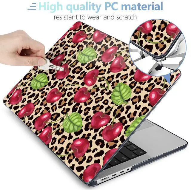 Alt view image 4 of 5 - MEEgoodo Case for MacBook Pro 14 inch (M5/M4/M3/M2/M1) 2025 2024 2023 2021, Laptop Hard Shell Case Fit Model A3434/A3112/A3401/A3185/A2918/A2992/A2779/A2442 Pro/Max, Beige Brown & Cherry