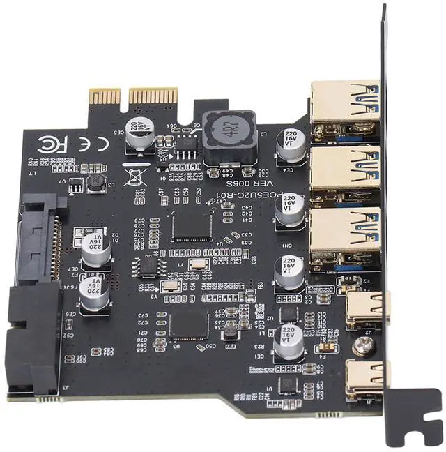 Main image of PCIe to USB 3.2 Gen 2 Card 20 Gbps 5 Port (3 USB Type A 2 USB Type C) Expansion Card for 7/8/10/11 for Linux fo PC