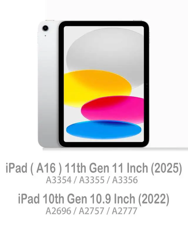 Alt view image 2 of 5 - Feams V Fold Case for iPad (A16) 11th Generation 11 Inch 2025, iPad 10th Generation 10.9 Inch 2022, V-Shaped Standing Magnetic Detachable Clear Back Case with Portrait Mode & Auto Sleep, Cream White