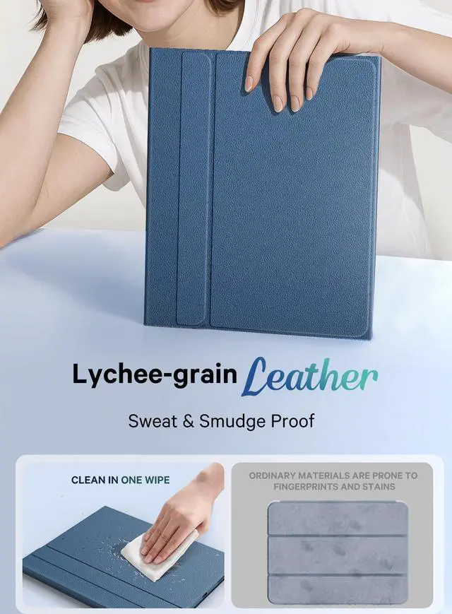 Alt view image 5 of 5 - CHESONA Ultra Light iPad Air 13 inch Case Keyboard(M3 2025 / M2 2024)- Magnetic Detachable 7 Colors Backlit Multi-Touch Trackpad Keyboard for iPad Pro 12.9, Smart Sleep/Wake Stain Proof- Navy Blue