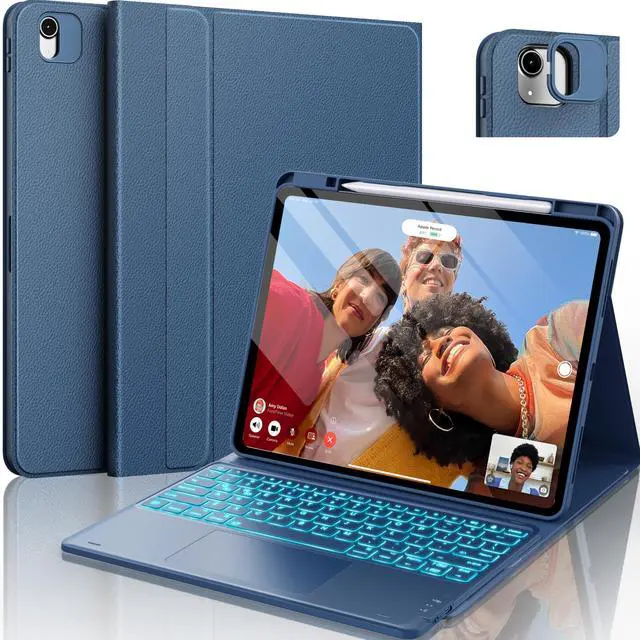 Main image of CHESONA Ultra Light iPad Air 13 inch Case Keyboard(M3 2025 / M2 2024)- Magnetic Detachable 7 Colors Backlit Multi-Touch Trackpad Keyboard for iPad Pro 12.9, Smart Sleep/Wake Stain Proof- Navy Blue