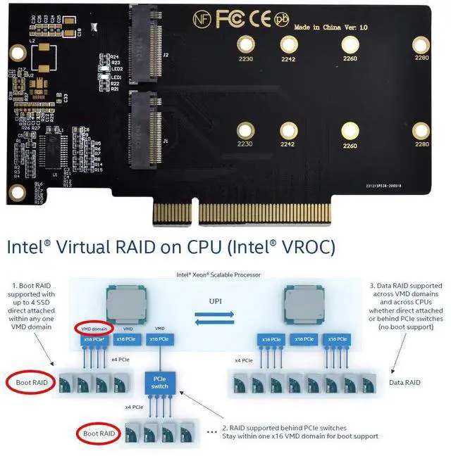 Alt view image 3 of 5 - ChenYang Dual M.2 to PCIe 3.0 X8 Adapter, Dual NVME/AHCI SSD to PCI Express Expansion Card Adapter with 12cm Slot Bracket