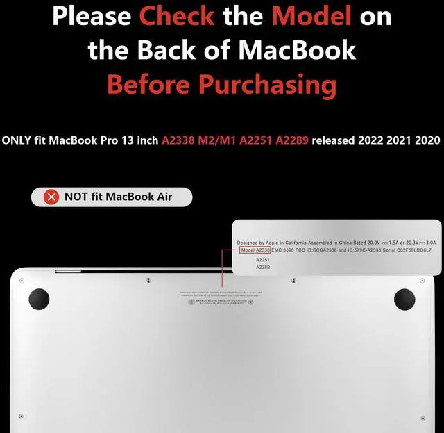 Alt view image 2 of 5 - MEEgoodo for M2 MacBook Pro 13 inch Case 2022 2021 2020,Crystal Cover Fit Model A2338 M2/M1 A2251 A2289,Clear Case for 13.3-inch Laptop,Hard Shell for MacBook Pro M2, Rose Red Composition Book