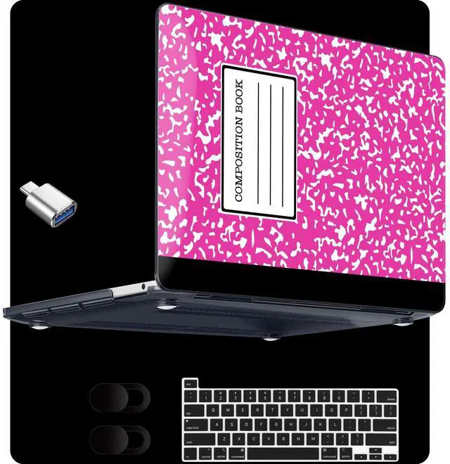 Main image of MEEgoodo for M2 MacBook Pro 13 inch Case 2022 2021 2020,Crystal Cover Fit Model A2338 M2/M1 A2251 A2289,Clear Case for 13.3-inch Laptop,Hard Shell for MacBook Pro M2, Rose Red Composition Book
