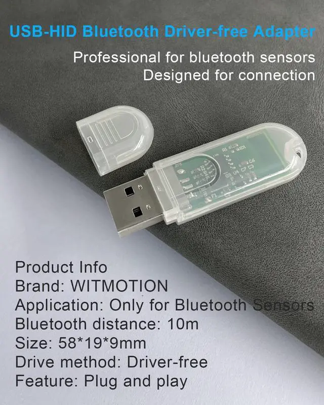 Alt view image 2 of 5 - WitMotion USB-HID Wireless Bluetooth Adapter, HID Tech, BT-02 ChipCH340 Driver, Anti-Dust, Small-in-size, Plug & PlayDongle for WITMOTION Bluetooth Sensors (BWT61/BWT61CL/BWT901CL)
