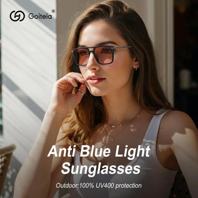 Alt view image 3 of 5 - Goiteia FL 41 Migraine Glasses,Light Sensitivity Glasses for Fluorescent LED Glare,Photophobia,Computer Screen Glare,Spring Hinges for Better Comfort