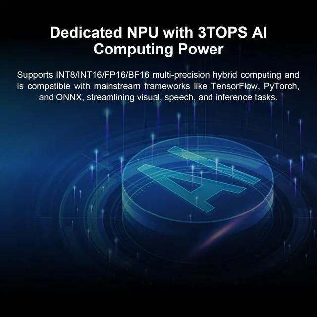 Alt view image 4 of 5 - Orange Pi 4 Pro 4GB/6GB/8GB/12GB LPDDR5 Allwinner A733 8-Core Single Board Computer with 3 Tops NPU, WiFi 6/Bluetooth 5.4,Development Board with eMMC Socket Run Ubuntu/Debian/Android (4GB)