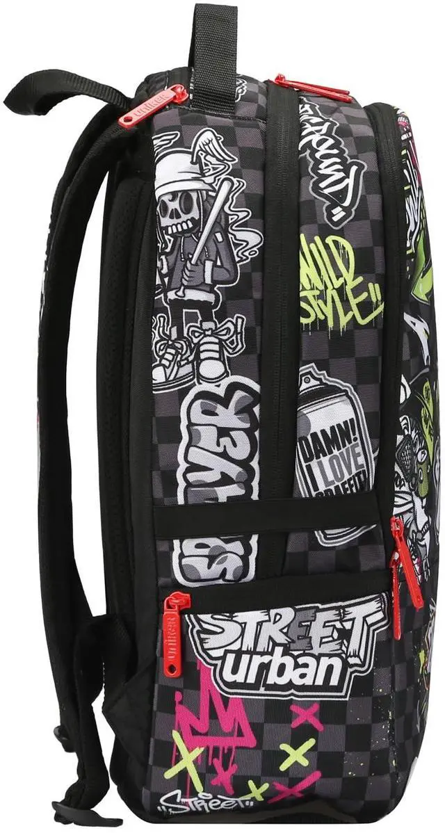 Alt view image 3 of 5 - UNIKER Graffiti Backpack, Designer Laptop Backpack for 15.6 Inch Work,Water Resistant Backpack Computer Bag, BeastMode