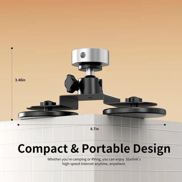 Alt view image 2 of 5 - Starlink Mini Magnetic Car Mount & 16.4ft/5m USB C to DC Power Cable for Starlink Mini