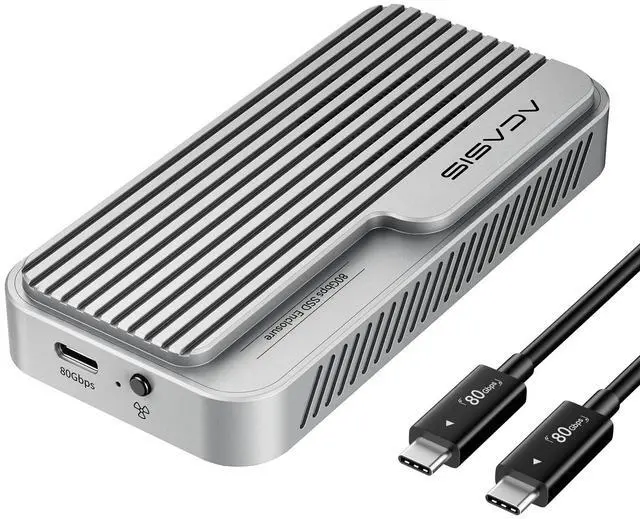 Main image of ACASIS 80Gbps M.2 NVMe SSD Enclosure, with Cooling Fan, Compatible with USB4 V2.0, USB4 V1.0, USB3.2/3.1/3.0 (TB501 Pro) (Silver)