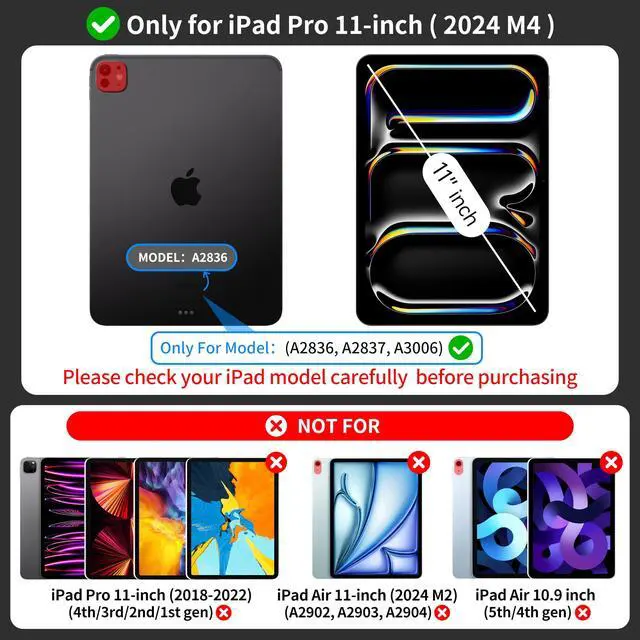 Alt view image 2 of 5 - Otuoor iPad Pro 11 Inch Case with Keyboard (M4, 2024), Magnetic Detachable Keyboard Case for iPad Pro 11 Inch (5th Gen) with 7 Colors Backlight, Multi-Touch Trackpad, Portrait/Landscape Mode (Black)