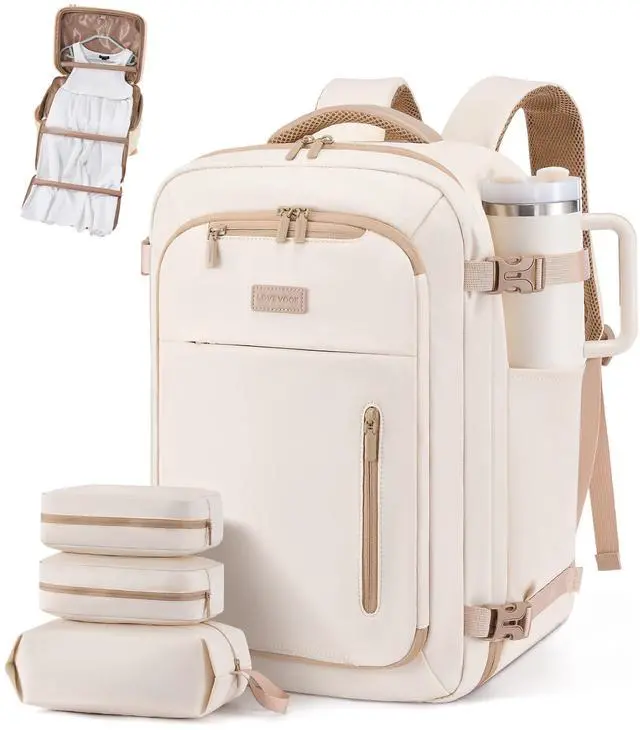 Main image of LOVEVOOK Travel Backpack for Women Men with Garment Bag, 50L Carry on Backpack as TSA Personal Item Flight Approved, Luggage Daypack Fits 17.3" Laptop, Overnight Business Weekender Travel Essential