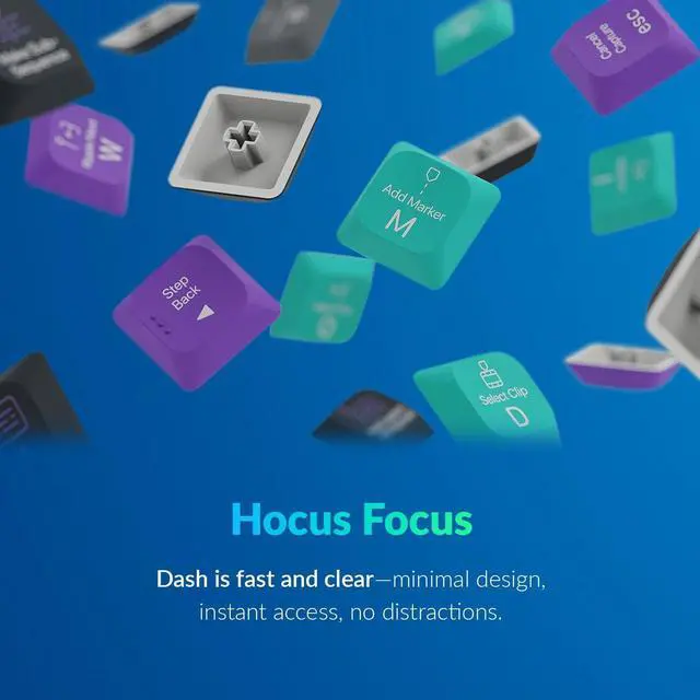 Alt view image 3 of 5 - JCPAL Adobe Premiere Pro Keyboard  Dash Wireless Shortcut Keyboard for Mac and PC  Shortcut Hotkeys, Color-Coded Key Guide, Fully Customizable, Compact Low-Profile Design