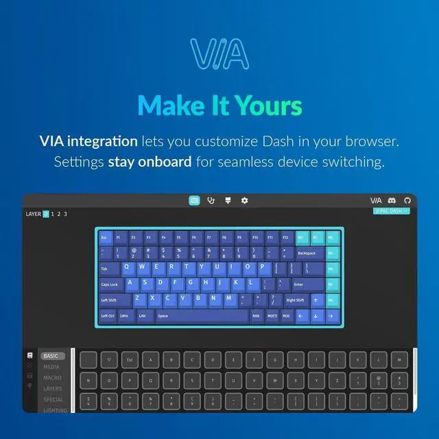 Alt view image 4 of 5 - JCPAL Adobe Premiere Pro Keyboard  Dash Wireless Shortcut Keyboard for Mac and PC  Shortcut Hotkeys, Color-Coded Key Guide, Fully Customizable, Compact Low-Profile Design