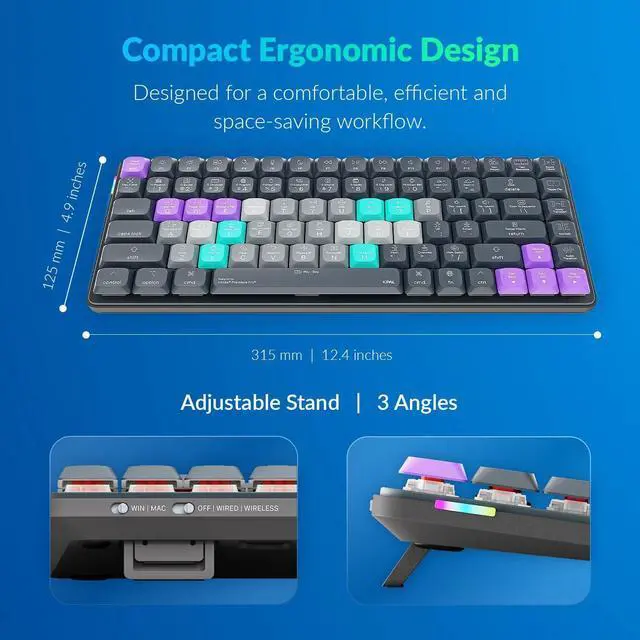 Alt view image 5 of 5 - JCPAL Adobe Premiere Pro Keyboard  Dash Wireless Shortcut Keyboard for Mac and PC  Shortcut Hotkeys, Color-Coded Key Guide, Fully Customizable, Compact Low-Profile Design