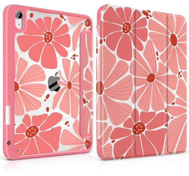 Main image of MEEgoodo Case for iPad Air 11 inch M3 2025 / M2 2024,for iPad Air 5th / 4th Generation Case 10.9 inch 2022/2020, Tablet Cover with Acrylic Transparent Back Shell, Groovy Daisy Flower