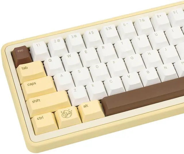 Main image of JOLINTAL Cute PBT Keycaps 130 Keys, Minimalist Style Brown Bear Keycap, Cherry Profile Dye-Sublimation Custom Key Caps for Cherry MX Switches Mechanical Gaming Keyboard 60% 75% 100%