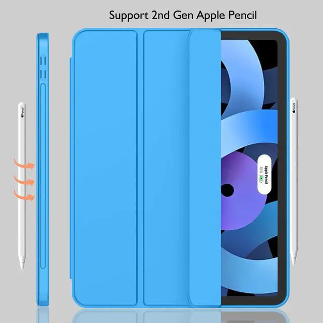 Alt view image 3 of 5 - iMieet iPad Air 11 Inch Case M3(2025) / M2 (2024), iPad Air 5th/4th Generation Case 2022/2020 10.9 Inch with Pencil Holder,Trifold Stand Smart Case with Soft TPU Back(Ocean Blue)