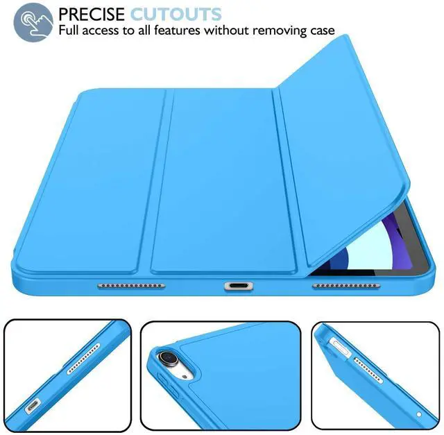 Alt view image 4 of 5 - iMieet iPad Air 11 Inch Case M3(2025) / M2 (2024), iPad Air 5th/4th Generation Case 2022/2020 10.9 Inch with Pencil Holder,Trifold Stand Smart Case with Soft TPU Back(Ocean Blue)