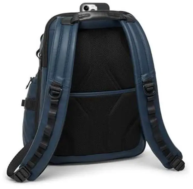 Alt view image 3 of 5 - Tumi Men's Navigation Backpack, Navy Coated Canvas, One Size