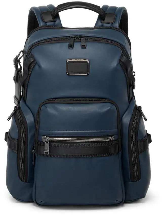 Main image of Tumi Men's Navigation Backpack, Navy Coated Canvas, One Size