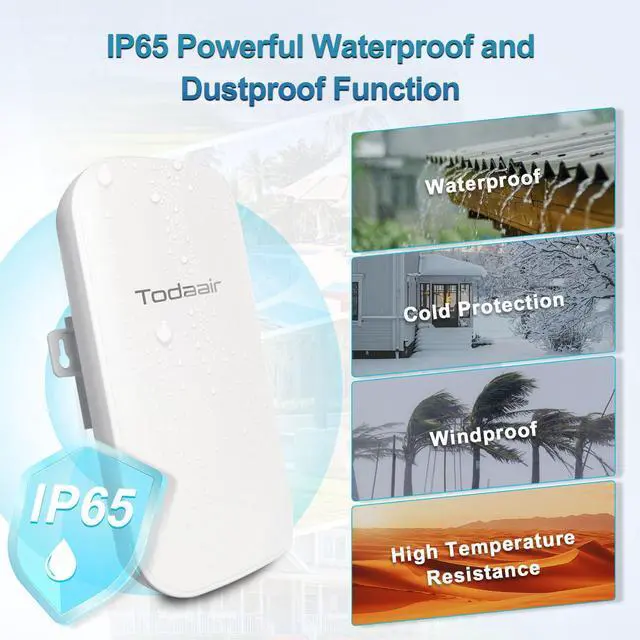 Alt view image 4 of 5 - 2025 New Outdoor WiFi ExtenderIP65 WeatherproofWiFi Booster and Signal AmplifierOutdoor WiFi Extender for FarmCourtyardFactoryCampsite