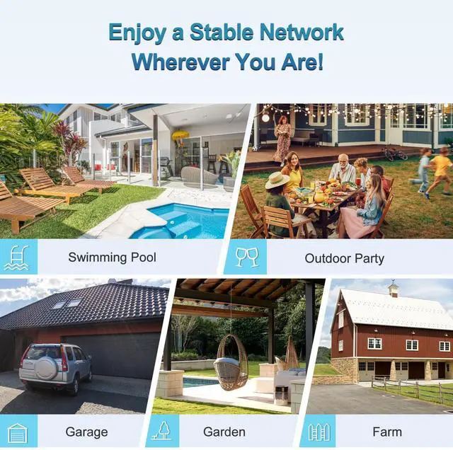 Alt view image 5 of 5 - 2025 New Outdoor WiFi ExtenderIP65 WeatherproofWiFi Booster and Signal AmplifierOutdoor WiFi Extender for FarmCourtyardFactoryCampsite