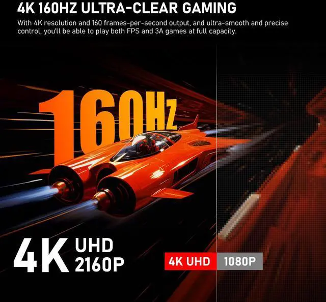 Alt view image 2 of 5 - Gawfolk 32-inch 4K Ultra HD Curved 1500R Computer Monitor, 160Hz Gaming Screen, 1ms, Adaptive Sync, 128% sRGB, 178° Wide Viewing Angle, HDMI 2.1, DisplayPort, Compatible with 75*75MM Wall Mount-Black