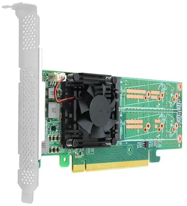 Alt view image 4 of 4 - Linkreal PCIe 3.0 X16 to Quad M.2 NVMe SSD Swtich Adapter Card for Servers-LRNV9547L-4I