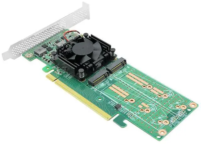 Alt view image 2 of 4 - Linkreal PCIe 3.0 X16 to Quad M.2 NVMe SSD Swtich Adapter Card for Servers-LRNV9547L-4I