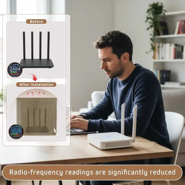 Alt view image 3 of 5 - Otoolling Large WiFi Router Cover, Smart Meter Cover Block 90% of WiFi Router EMF and 5G Electric Meter Faraday Cage Protection