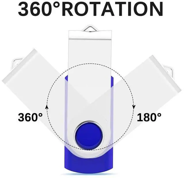 Alt view image 4 of 5 - Generic 256GB 2-Pack, High-Speed USB Flash Drive (or Micro SD Card) - Bundle for Extra Storage Value, Compatible with Phones, Tablets, Laptops (2 Pack Swivel USB Blue, 256GB)