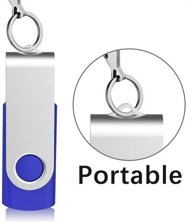 Alt view image 5 of 5 - Generic 256GB 2-Pack, High-Speed USB Flash Drive (or Micro SD Card) - Bundle for Extra Storage Value, Compatible with Phones, Tablets, Laptops (2 Pack Swivel USB Blue, 256GB)