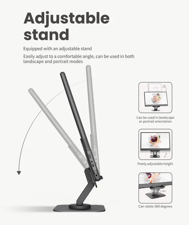 Alt view image 3 of 5 - Wireless Portable Monitor for Laptop/PC, 15.6" FHD IPS Travel Monitor with Stand, Built-in G-Sensor, Auto Rotate, HDMI/Type-C, Eye Care, PU Bag, VESA Mount for Mac/Phones/PS5/PS4/Xbox/Switch