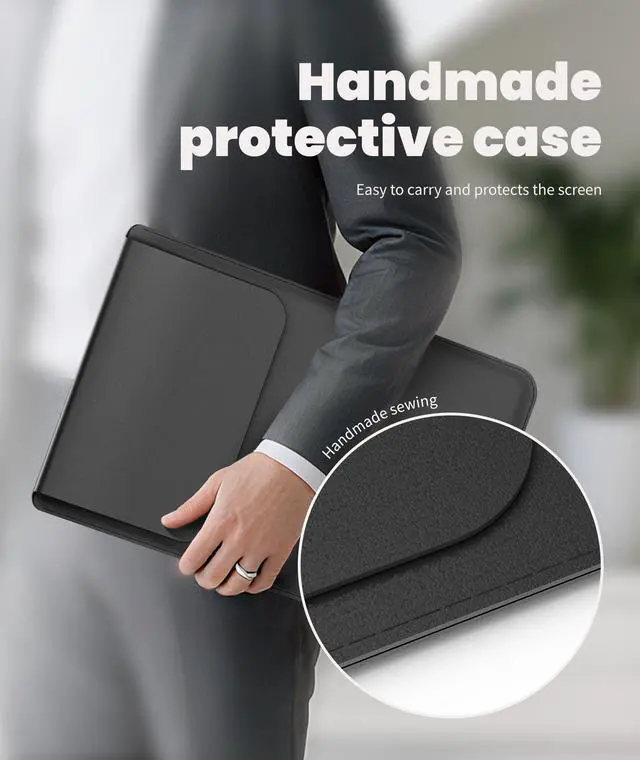 Alt view image 4 of 5 - Wireless Portable Monitor for Laptop/PC, 15.6" FHD IPS Travel Monitor with Stand, Built-in G-Sensor, Auto Rotate, HDMI/Type-C, Eye Care, PU Bag, VESA Mount for Mac/Phones/PS5/PS4/Xbox/Switch