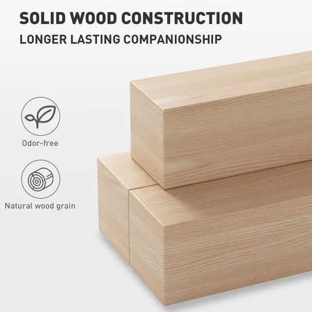 Alt view image 4 of 5 - sanheshun Dual Monitor Stand Riser, 47Inch Solid Wood Desktop Organizer with Non-Slip Pads, Holder for 2 Monitors, Laptops, TV, PC, Printer, Walnut Finish