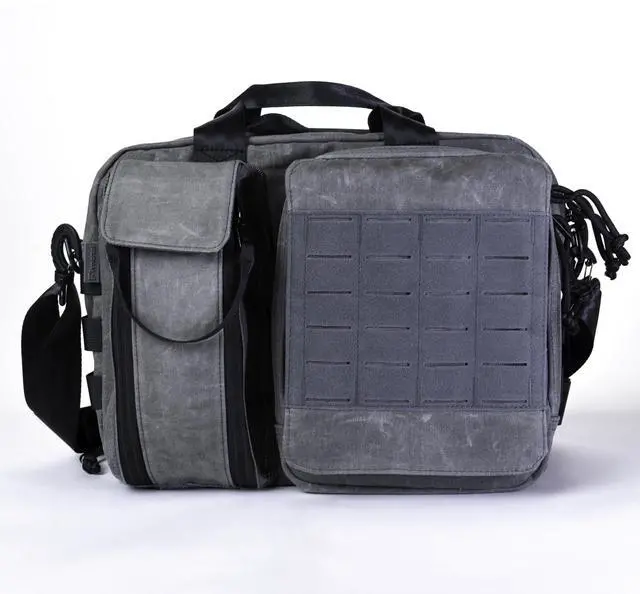 Alt view image 2 of 5 - Fynarzel Vintage Crossbody Messenger Bag for Men, Shoulder Satchel Laptop Bag Briefcase Waxed Canvas for Daily Commute, Work, Business,College Outdoor