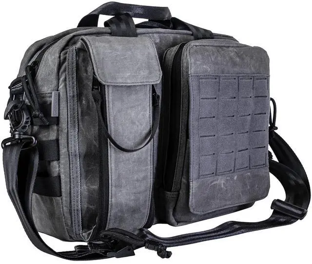 Main image of Fynarzel Vintage Crossbody Messenger Bag for Men, Shoulder Satchel Laptop Bag Briefcase Waxed Canvas for Daily Commute, Work, Business,College Outdoor