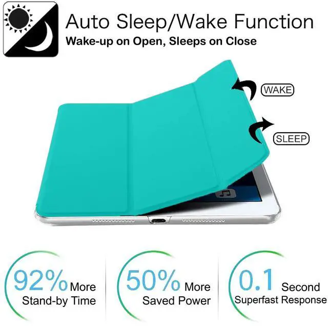 Alt view image 3 of 5 - DuraSafe Cases for iPad 4th, 3rd, 2nd Gen 9.7 Inch Model A1458, A1459, A1460, A1416, A1430, A1403, A1395, A1396, A1397 Smart Lightweight Protective Cover with Auto Wake/Sleep Function-Green