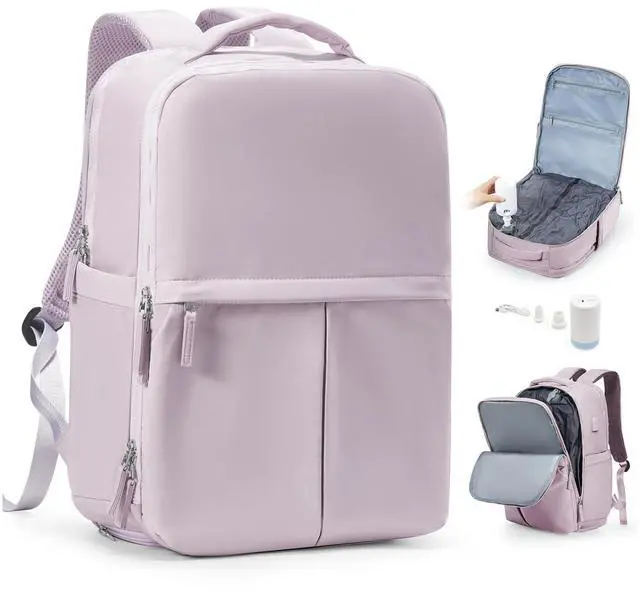 Main image of suratio Vacuum Seal Backpack Travel Laptop Backpacks For Women Men Personal Item Travel Bag Large Carry On Backpack With Vacuum Compression Vacpack Backpacks With Pump Purple