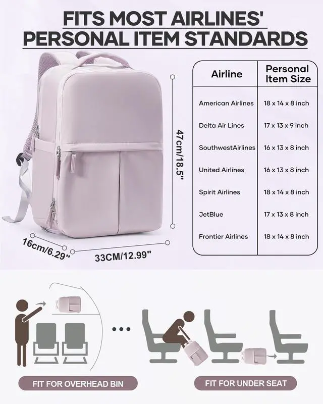 Alt view image 2 of 5 - suratio Vacuum Seal Backpack Travel Laptop Backpacks For Women Men Personal Item Travel Bag Large Carry On Backpack With Vacuum Compression Vacpack Backpacks With Pump Purple