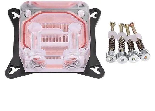 Main image of GPU Water Block, Computer Universal Water Cooling Block, GPU Waterblock Copper Base POM Cover with Waterway, Acrylic Water Cooling System Parts Radiator Clear Kits for DIY PC