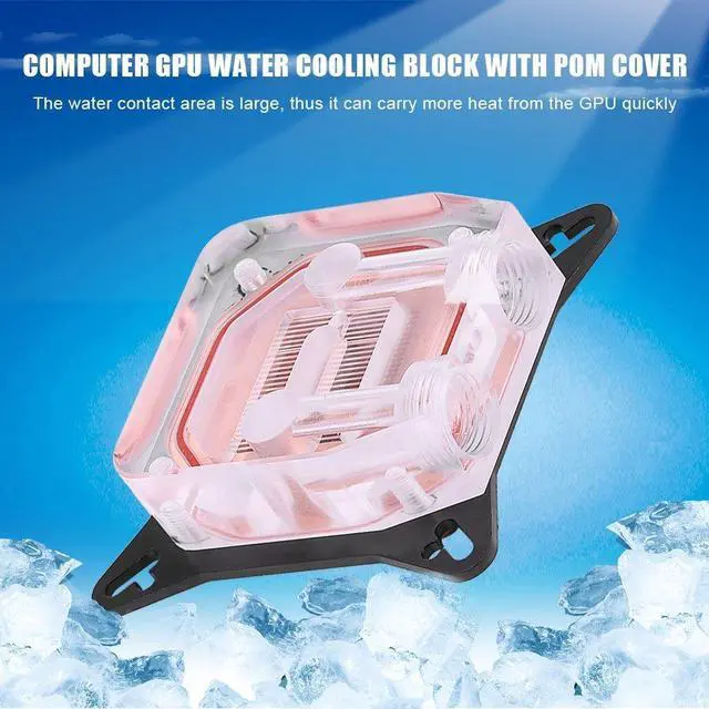 Alt view image 3 of 5 - GPU Water Block, Computer Universal Water Cooling Block, GPU Waterblock Copper Base POM Cover with Waterway, Acrylic Water Cooling System Parts Radiator Clear Kits for DIY PC