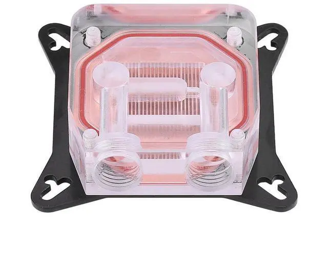 Alt view image 5 of 5 - GPU Water Block, Computer Universal Water Cooling Block, GPU Waterblock Copper Base POM Cover with Waterway, Acrylic Water Cooling System Parts Radiator Clear Kits for DIY PC