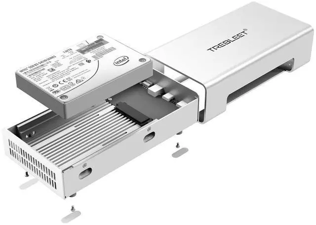 Alt view image 3 of 5 - USB4 V2 80Gbps Compatible with Thunderbolt 5 to U.2/3 NVMe SSD Enclosure, Up to 7000Mb/s TB5 to U.2/3 (SFF-8639) PCIe Adapter, Aluminum External 2.5 U.2&U.3 SSD Case Compatible with Thunderbolt 3/4